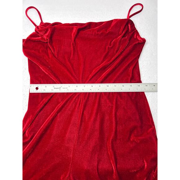 Laundry by Shelli Segal Womens Red Velvet Straight Leg Jumpsuit. Size 10. NWOT - Picture 6 of 8